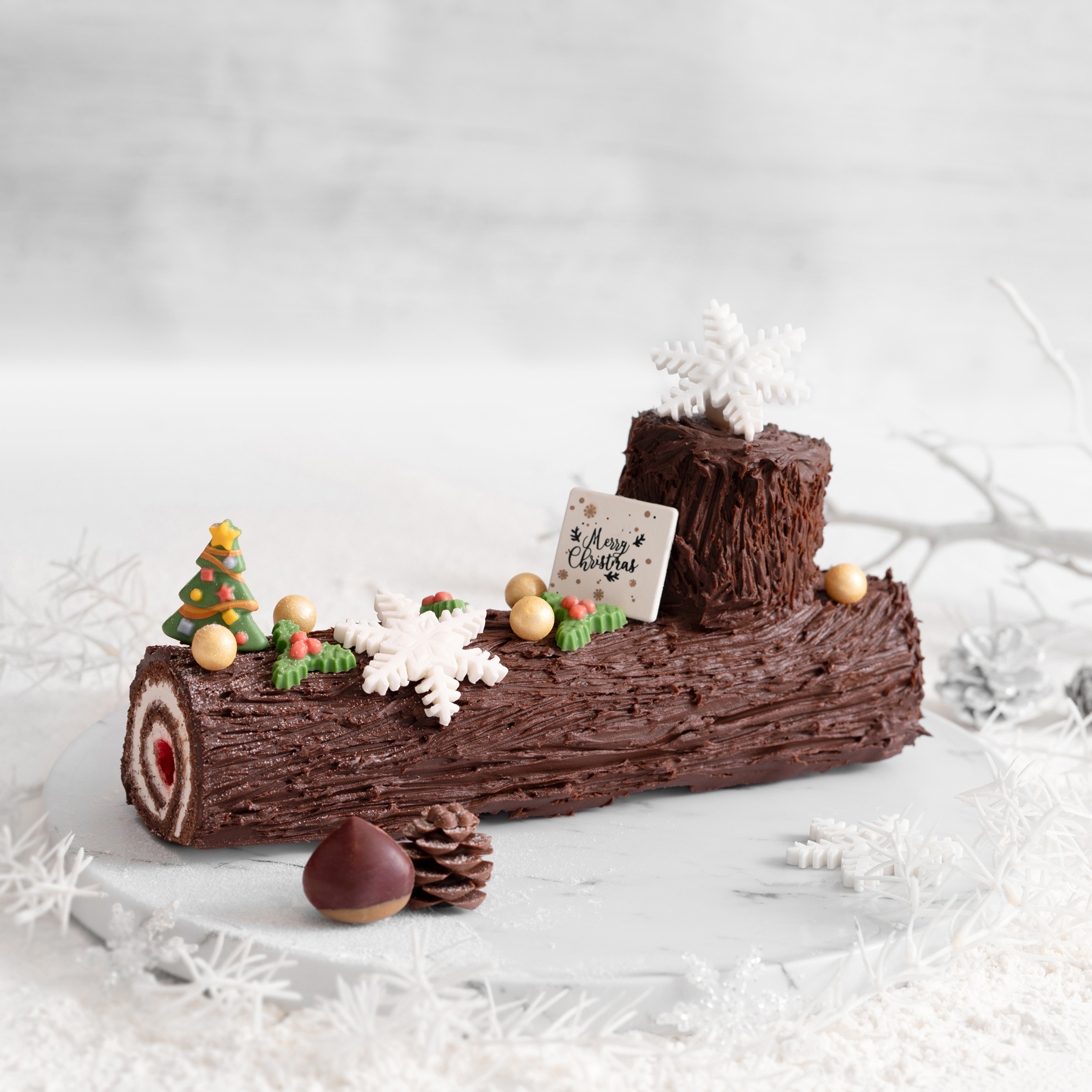 朱古力紅桑子木頭蛋糕 (1磅)