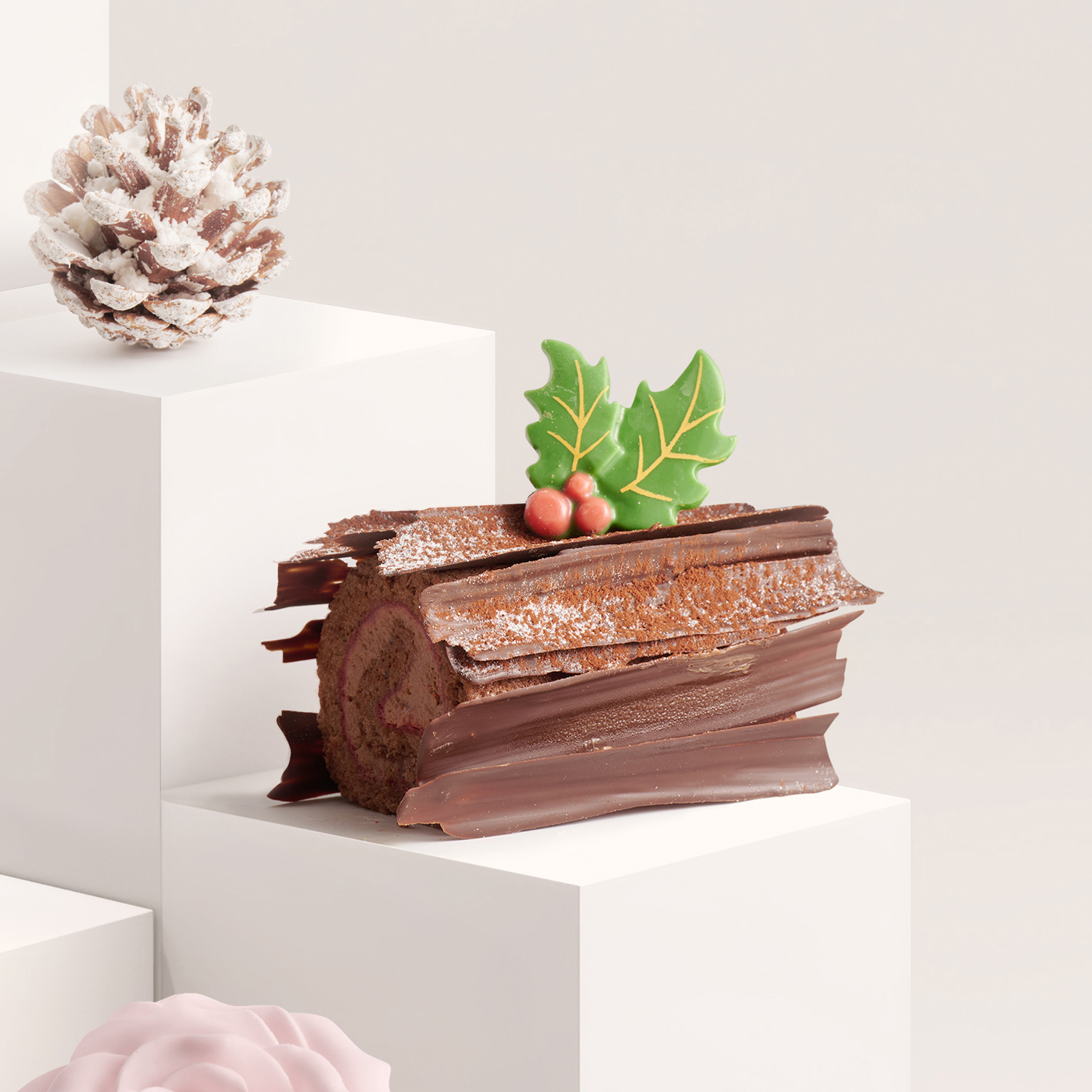 [本月精選蛋糕] 朱古力紅桑子木頭蛋糕 (1磅)